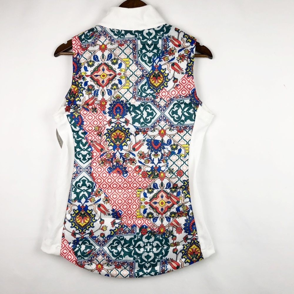 ZELOS Print Down Vest with Ribbed Knit NWT Medium - Picture 7 of 8